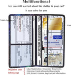 Leather Car Registration and Insurance Card Holder, Car Document Holder for Cards License with Magnetic Shut(Purple)