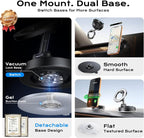 NeverDrop Magsafe Car Mount [2 Bases for Any Surface | 118+LBS Ultra Grip | 2400gf Strong Magnetic] 360° Adjustable Car Phone Holder, Phone Holders for Your Car for All Smartphones, Carbon Fiber