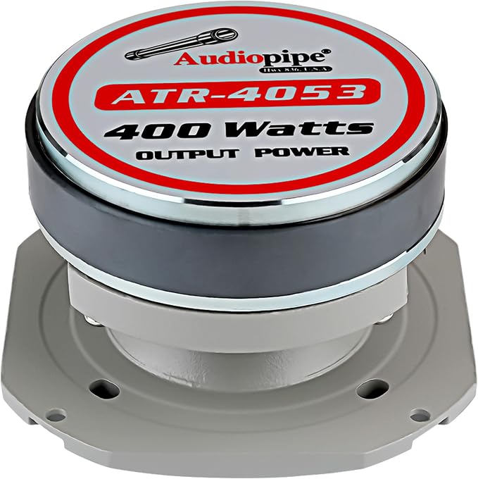 Heavy Duty Super Tweeter (ATR-4053), 400 Watts, Die Cast Aluminum Frame, Metallic, Diamond Chrome Cutting Fnish, 1.5” Kapton Voice Coil, 4-8 Ohms