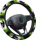 Green Horror Sack Steering Wheel Cover, Non Slip Polyester Car Wheel Protector for Car SUV Truck, Universal 15 Inch