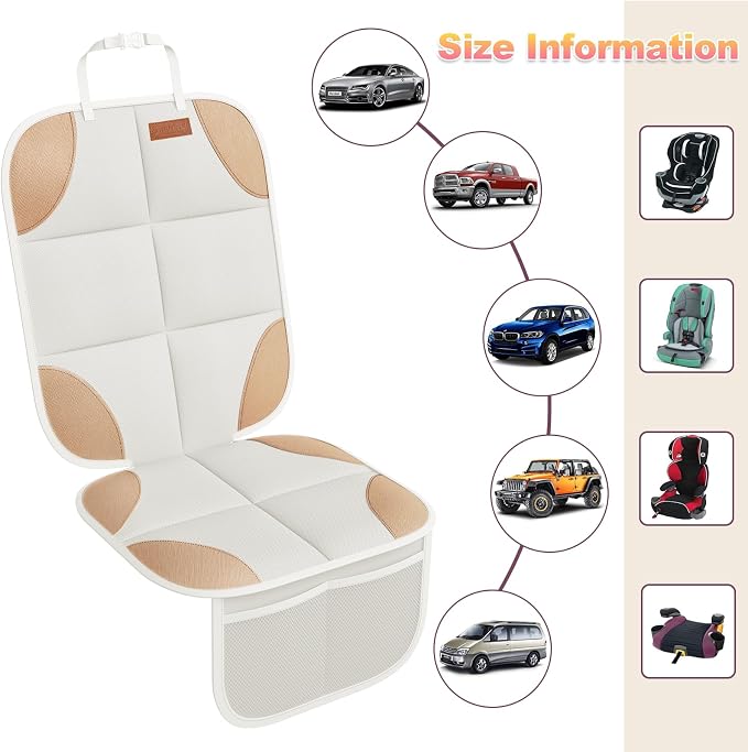 2 Pack in Gift Box Car Seat Protector, Seat Cover with Mesh Storage Pockets, Non-Slip Backing, Protective Car Seat Mat for Sedan SUV Truck