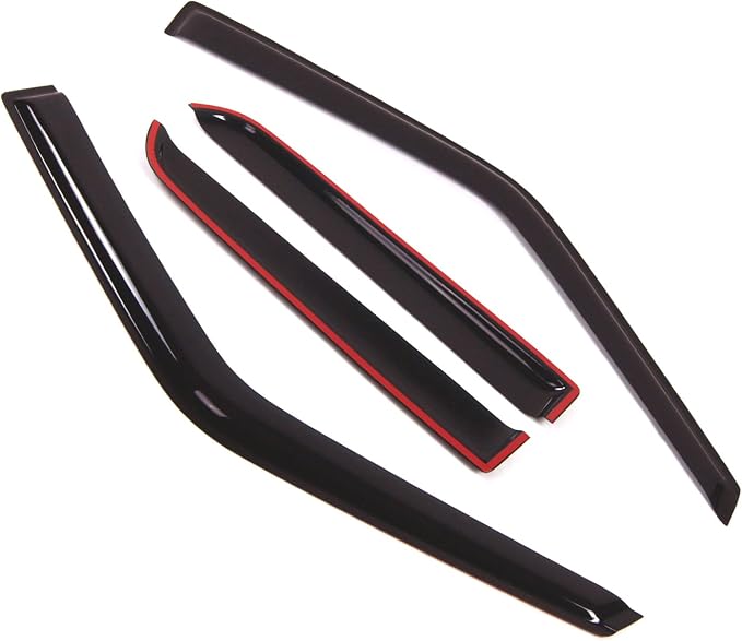 WD2-240 Dark Smoke 4 Pcs Set Window Visor (Outside Mount) Deflector Rain Guard Compatible with 1994-1997 Honda Passport