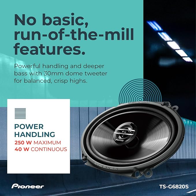G-Series TS-G6820S 6” x 8” 2-Way Speakers (Pair) – 250W Max, Balanced Sound + Smooth Treble, Great Stock Replacement, High-Efficiency Speaker Designed for OEM Power
