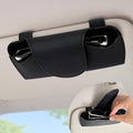 Sunglasses Holder for Car Sun Visor, Vehicle Sun Visor Sunglass Holders Glasses Case with Magnetic Closure, Universal Leather Auto Eyeglasses Organizer Car Accessories, No Obstruction of Vision