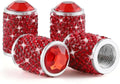 Car Wheel Tire Valve Caps, 4 PCS Bling Tire Valve Caps, Crystal Tire Caps Shinny Rhinestone for Women, Universal Car Dustproof Tire Valve Caps for Cars, Trucks, SUV and Motorcycles (Red)