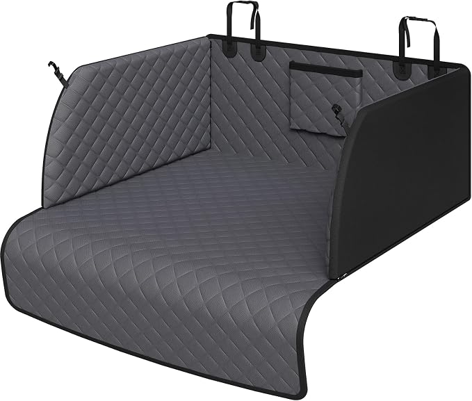 SUV Cargo Liner for Dogs, Waterproof Trunk Cover with Cushioned Sides to Protect Pet, Full Coverage Non-Slip Seat Cover for SUVs with Bumper Flap Protector