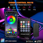 Car LED Lights, Interior Car Lights with Wireless APP/RF Remote/Button Control, Car Ambient Lighting Kit with 236" Integrated Molding Fiber Optic RGB Sync to Music (USB)