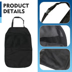 2PCS Kick Mat Back Seat Protector, Seat Back Kick Mat Organizer for Kids with 2 Pocket Storage Organizer, Waterproof Car Backseat Protective Covers for Car, SUV, Minivan or Truck (Black)