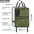 Army Green Seat Back Organizer Vehicle Seat Back Organizer Kick Mat, Seat Protectors for Back of Front Seats, 2 Pack