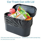 2 Pack Car Trash Can with Lid+4 PCS Car Hooks, Mini Auto Dustbin Trashcan | Includes 120 pcs Trash Bags, Automotive Storage Container Garbage Organizer, Multipurpose Trash Bin for Vehicle, Home, Office