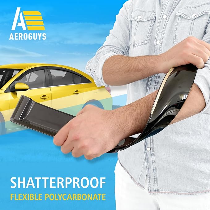 Extra Durable Window Deflectors Tape-On Window Visors Rain Guards Fit for Chevrolet (Chevy) Cruze 2011-2015 Sedan, Sun Visors, Wind Vent for Shades, Exterior Car Accessories - 4pcs. AG0643