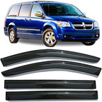 Window Visors fit 08-16 Chrysler Town & Country, 08-20 Dodge Grand Caravan | Rain Guards, Window Deflectors, Vent Visor, Sun Shades, Window Shields, Dark Smoke, Car Accessories