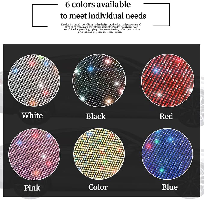 Bling Rhinestone Kick Mats Back Seat Protectors - Premium Car Seat Back Protector with Crystal Diamonds, Fits Most Cars - Stylish Car Interior Decor Accessories for Women & Girls White 2Pcs