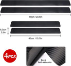 4PCS Car Door Sill Protector 3D Carbon Fiber for Truck SUV | Anti-Scuff，Self-adhesive，Protective Door Threshold Guard Vinyl Sticker