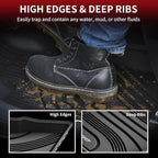 Floor Mats for Hyundai Santa Fe 2021 2022 2023 (Only Fit Gas, Not Fit Hybrid or PHEV), All Weather TPE Custom Fit Car Floor Liners 1st & 2nd Row Mats Accessories, Black