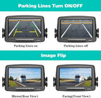 Nuoenx Wireless Backup Camera, 7 Inch Monitor Rear View Camera System for RV, Trailers, Trucks, 5th Wheels, Support 2 Cameras, IP69 Waterproof 18 LED IR Night Vision 152° View Camera, DIY Guide Lines