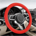 Car Steering Wheel Cover, 13 to 14.17 inches Anti-Slip Silicone Steering Wheel Protector, Soft Flexible Shock-Absorbent Steering Wheel Protective Cover for Most Car Models (Red)