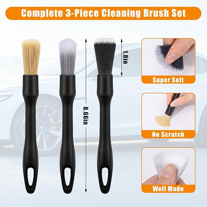 Car Wash Detailing Kit Cleaning Set with Foam Gun Sprayer, Long-Handle Brush, Large Wash Mitt, Towels, Complete Interior & Exterior Car Washing Supply Set (Orange)