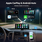 Wireless Car Play Screen, 10.26'' Monitor with Apple Carplay & Android Auto, 4K Portable Smart Touch Tablet Stereo Multimedia Dashboard, Bluetooth/FM/GPS/AUX