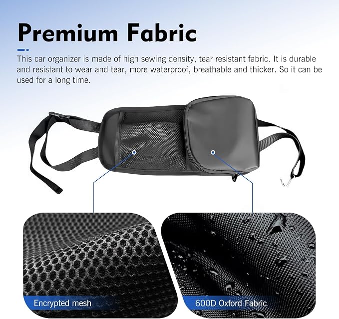 Car Seat Side Organizer, Multi-Pocket Car Seat Storage Hanging Bag, Multifunctional Mesh Net Pocket, Holds Phones, Drink, Glasses, Wallet, for Cars, Trucks
