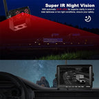 VTimes Wireless Backup Camera 2 Cameras, RV Backup Camera System with 7" Monitor for Truck, 4 Channels Split Screen, BSD Alert, 984ft Signal Range, IP69K Waterproof IR Night Vision, DIY Guide Lines
