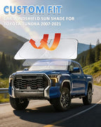 for Tundra 2020 Windshield Sunshade Car Window Sun Shade Custom Fit 2007-2021 Toyota Tundra Windshield Cover Limited SR5 Platinum TRD Pro 2Dr 4Dr Pickup Truck Accessories Sun Shield Protector