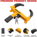 2Pcs Universal Heavy Duty Wheel Lock-Anti Theft Trailer Lock & Car Boot, Adjustable Security Tire 11.4" for Trailers, Cars, Golf Cart, ATV, SUV, RV, Boat, Camper, Motorcycle,6 Keys,Yellow+Black