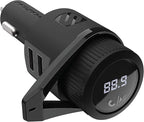 BTFM5 Bluetooth Hands-Free Car Kit with Digital FM Transmitter and Dual 12W USB Charging Ports For Vehicles