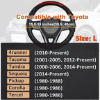 Steering Wheel Cover for Toyota Tacoma,4Runner,Tundra,Sequoia, Large Size - Red