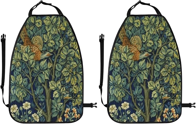 William Morris Cock Pheasant Car Seat Back Kick Protectors Kick Mats With Storage Pockets For Vehicles To Protect From Dirt Mud Scratches 2 Pack