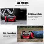 Tire Inflator Portable Air Compressor, 12V DC 110V AC Car Tire Pump, Air Mattress Pump with Inflation and Deflation Modes, Dual Powerful Motors, Digital Pressure Gauge