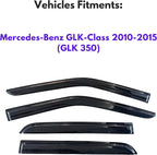 KPY Rain Guards Fit for 2010-2015 Mercedes-Benz GLK 350, Out-Channel Window Visors Vent Wind Deflectors 4PC, Car Accessories for 10-15 Mercedes Benz GLK-Class