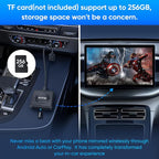 Upgraded Wireless CarPlay Adapter, 3-in-1 Wireless Carplay & Android Auto& Video Adapter, Support Netflix YouTube Support TF Card, Plug & Play, USB Type C, USB Type A Compatible with iPhone & Android