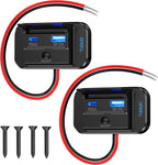 USB Outlet Panel 2-Pack - 54W Fast Charging Type-C PD 36W + USB-A QC 3.0 18W 12V/24V Surface Mount for RV Marine Truck Bus Golf Cart