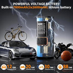 Cordless Tire Inflator Portable Air Compressor with Digital Pressure Gauge, Fast 4X Inflation for Car Truck SUV, Auto Shut Off