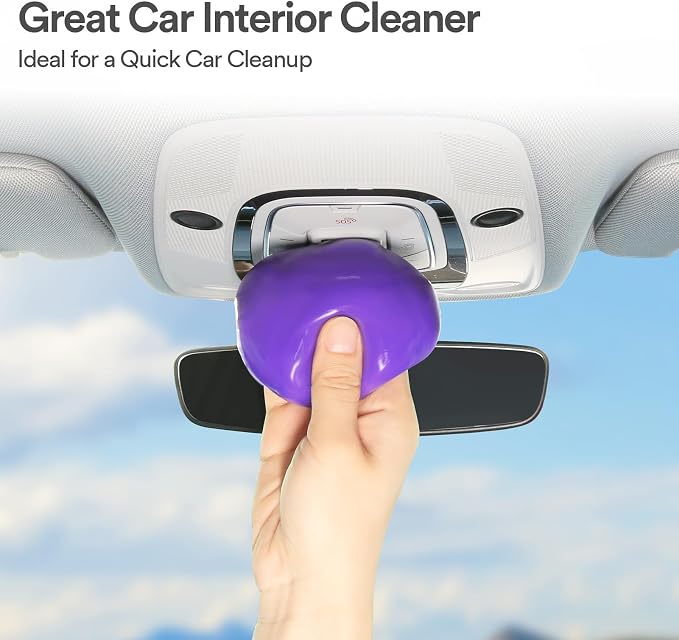 Car Cleaning Gel Cleaning Putty Car Detailing Kit Car Interior Cleaner Car Slime Cleaner Dust Cleaning Supplies Car Accessories Car Gifts for Men Women Purple (2Pack)