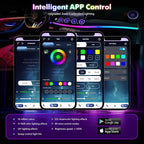 Dreamcolor Acrylic Car Interior Lights 18 in 1 RGB Car Ambient Lighting Kit APP Control Zoned Control System 252 Color Modes DIY 16 Million Colors Music Sound Active Neon Light Kits New Version