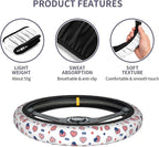 4th of July American Flag Steering Wheel Covers Universal 15 Inch Non Slip Neoprene Car Steering Wheel Protector Covers for Men Women
