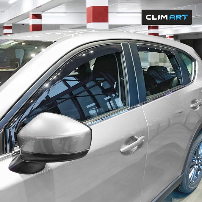 in-Channel Incredibly Durable Rain Guards for Mazda CX-5 2017-2025, Original Window Deflectors, Vent Deflector, Vent Window Visors, Dark Smoke Car Accessories, 4 pcs. - 620475