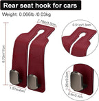 Car Seat Headrest Storage Hooks - 2 Pack Dual Hangers Design Organization Accessories, Car Interior Gadgets to Add Extra Holder and Hook for Purses,Bags,Coat and Handbag