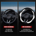 Steering Wheel Cover, Non-Slip Breathable Comfort PU Imitation Leather Cute Car Accessories for Women Girl, Universal Protector in All Season 15 inch Fit Most Car(White)