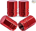 4PCS Tire Valve Stem Caps, with Rubber O-Ring, Corrosion Resistant Leak-Proof, Aluminum Alloy Universal Wheel Valve Covers for Cars, SUV, Trucks, Bikes, Motorcycles, Bicycles(Red)