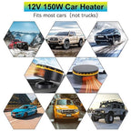 12V Car Heater,Portable Car Heater Defroster Windshield Defogger Automobile Windscreen Heating Plug in Cigarette Lighter 360 Degree Rotary(Orange&Black)