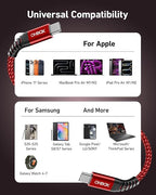 USB C to USB C Cable 60W [2Pack 3FT], USB Type C Fast Charging Cable for Car Durable Braided iPhone USB-C Cable USBC to USBC Cord for iPhone 17/16/15/Pro Max/Plus, Samsung Galaxy S23 and More-Red