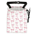 Pink Bow Car Trash Bag - Waterproof Car Trash Bag Hanging Leakproof Car Garbage Bag - Washable Reusable Trash Bag for Car Interior Hanging Organizer Storage Vehicle Travelling Camping