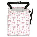 Pink Bow Car Trash Bag - Waterproof Car Trash Bag Hanging Leakproof Car Garbage Bag - Washable Reusable Trash Bag for Car Interior Hanging Organizer Storage Vehicle Travelling Camping