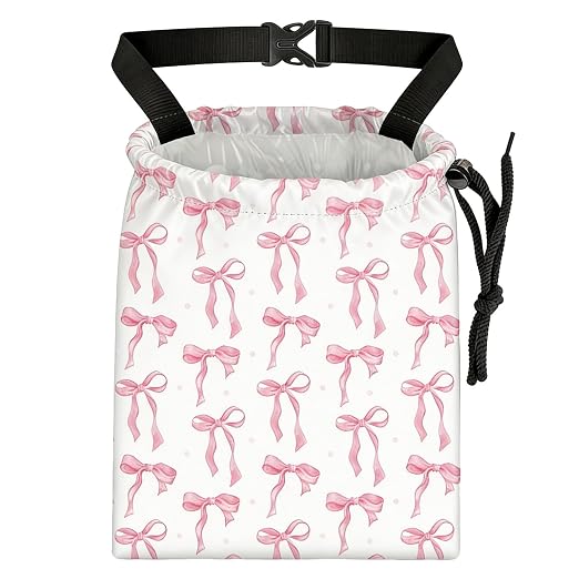 Pink Bow Car Trash Bag - Waterproof Car Trash Bag Hanging Leakproof Car Garbage Bag - Washable Reusable Trash Bag for Car Interior Hanging Organizer Storage Vehicle Travelling Camping