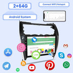 2G+64G Radio for Toyota Camry Screen 2012 2013 2014 (Not Fit for JBL), 10.1 inch Android Touch Screen Camry Car Stereo, Carplay/Android Auto/Bluetooth/EQ Audio/SWC