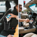 Car Trash Can Bin with Lid, Leakproof Garbage Can for Vehicle, Mini Trash Bin with 90 Attached Trash Bags, Easy to Clean Cup Holder Trash Can for Car, Home, Office