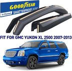 Goodyear Shatterproof in-Channel Window Deflectors for GMC Yukon XL 2500 2007-2013, Rain Guards, Window Visors for Cars, Vent Deflector, Car Accessories, 4 pcs - GY007712
